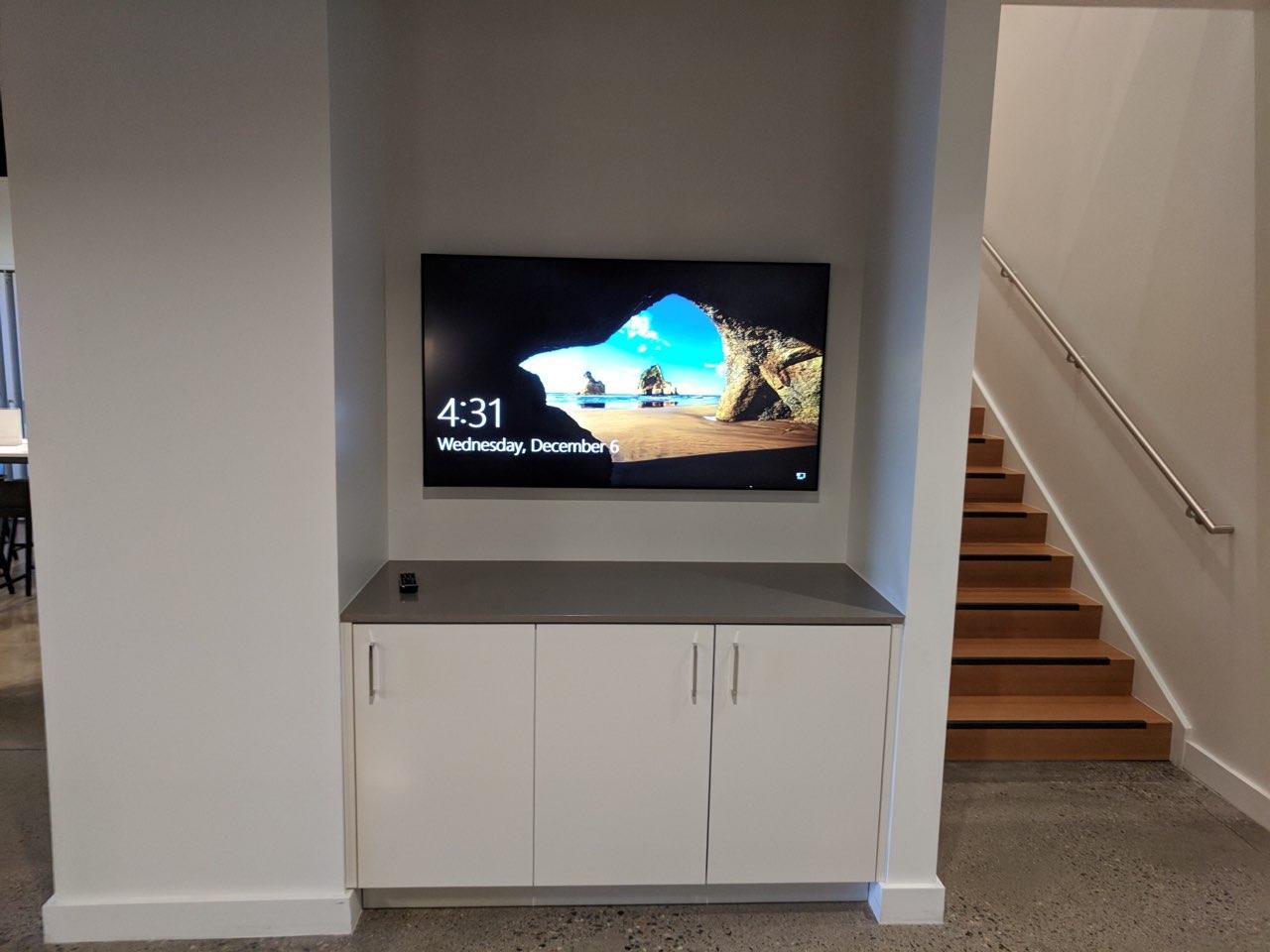 Business Television Installation with Wires Hidden